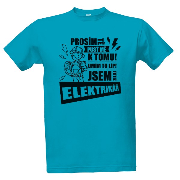 Tričko s potiskem Elektrikář